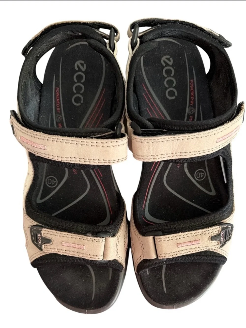 Ecco Yucatan Offroad Sandals Women's 9-9.5 EU 40 Tan Nubuck Leather Hiking Sport